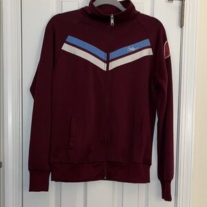 Nike Maroon Phillies Track Jacket with Blue and White Stripes